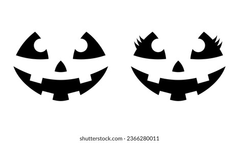 Vector Male and Female Pumpkin Faces