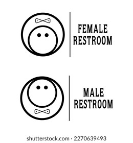 Vector male and female restroom, toilet sign ladies and gents