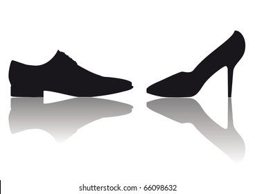 vector male and female shoes symbol