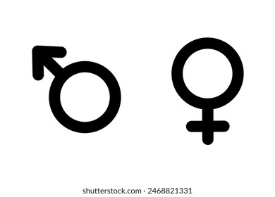 vector male and female symbols with simple design