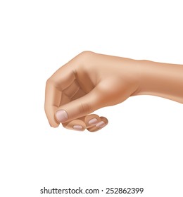 Vector Male Hand Isolated on White Background