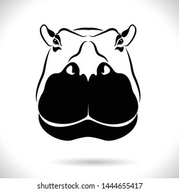 Vector of Male hippo head design on white background.