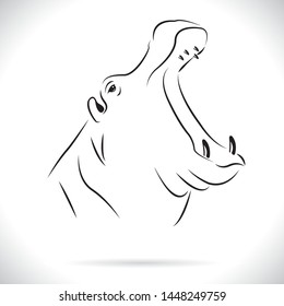 Vector of Male hippo head design on white background.