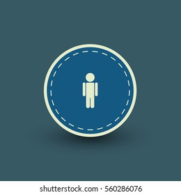 Vector male icon template. Flat pictogram in retro style.