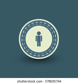 Vector male icon template. Flat pictogram in retro style.
