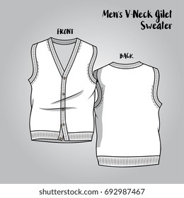 Vector Male Knitwear Vest Scheme