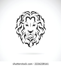 Vector of male lion head design on white background. Wild Animals. Easy editable layered vector illustration.