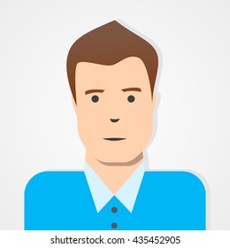 Vector Male man character, faces avatar.