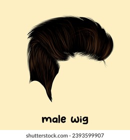 vector male wig to place in barber shops