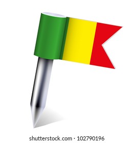 Vector Mali flag isolated on white. Eps10