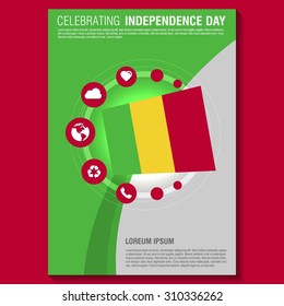 Vector Mali Independence Day Flyer template. Creative Brochure Title Page. National Day Leaflet design element. vector illustration