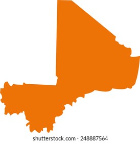 Vector Mali map on Africa