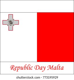Vector of Malta's Flag for Republic Day
