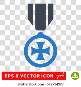 Vector Maltese Cross EPS vector icon. Illustration style is flat iconic bicolor smooth blue symbol on a transparent background.