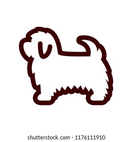 Vector Maltese Dog Icon Isolated On White Background