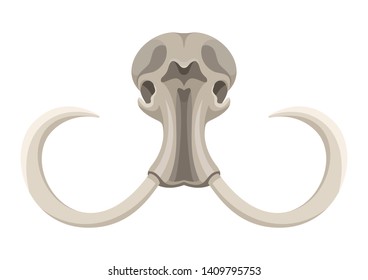Vector mammonth skull icon ancient mammal illustration