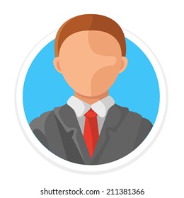 Vector Man Avatar Flat Round Icon