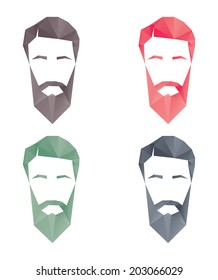 Vector of a man with a beard in a polygonal style