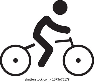 Vektorillustration des Menschen mit dem Fahrrad, weißer Hintergrund