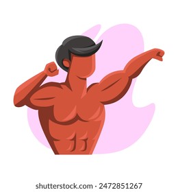 Vector man bodybuilder gymnast sportsman illustration design