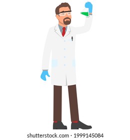 Química de vectores con icono de laboratorio de ciencia de frascos