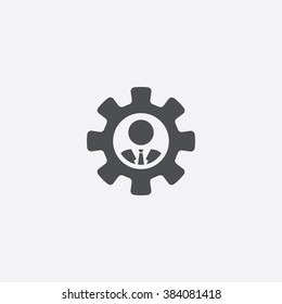Vector man cogwheel Icon