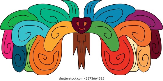 Vector man in colorful mask Illustration