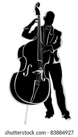vector man with contrabass