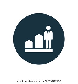 Vector man diagram arrow Icon