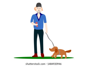 Vector of man with a dog