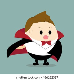 Vector of man dress as Dracula Vampire for Halloween
