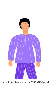 Vector of a man dressed all in purple.