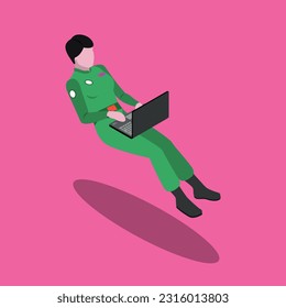 cimonyet de diseño de ilustración de astronauta de vectores