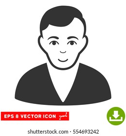 Vector Man EPS vector pictogram. Illustration style is flat iconic gray symbol on a transparent background.