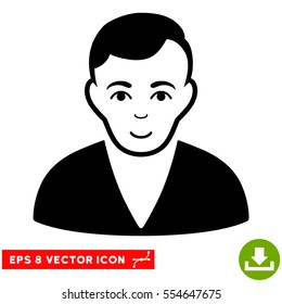 Vector Man EPS vector pictograph. Illustration style is flat iconic black symbol on a transparent background.