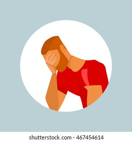 Vector Man Facepalm Illustration