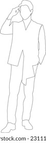 Vector man fashion Outline Png icon