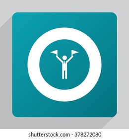 Vector man with flags Icon