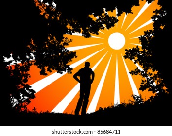 vector man in foliage