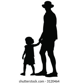 vector man and girl