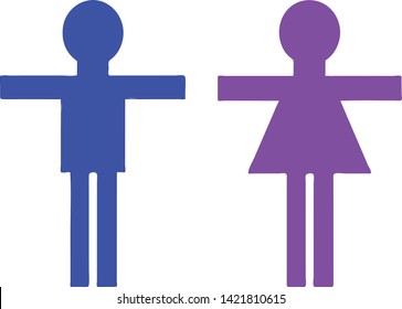 Vector man and girl icon