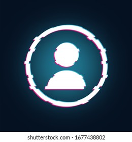 Vector Man Glitch Style Profile Icon
