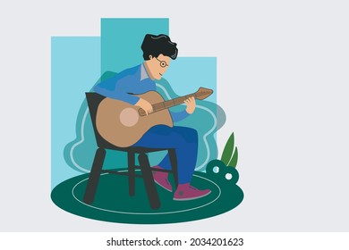 
vector man with guitar to use for your various design needs