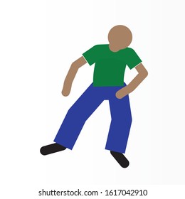 vector man happy, on white background