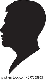 Vector man head silouette. Simple logo. Masculine logo silouette. 