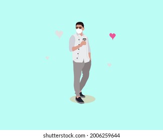 vector man holding a cup of coffee, perfect for background