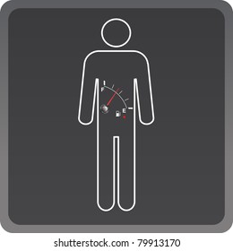 Vector Man  icon with the fuel gauge in my stomach.