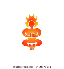 vector of a man meditating to focus on body and spirit health, good for icons, banners, covers, logos