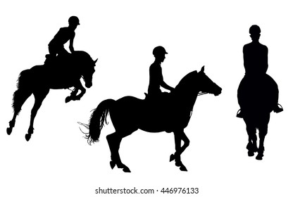vector man on horseback isolated white background