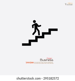 vector of man on stairs  icon